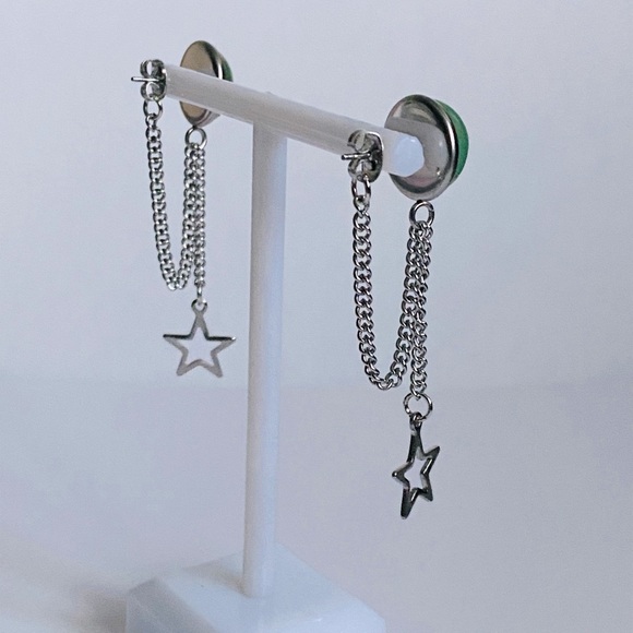 Jade Star jacket earrings - Picture 3 of 4